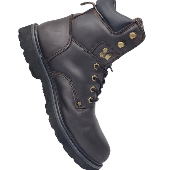 Work Master Boots Mens 9M Leather Workwear Steel Toe Durable Industrial Safety - Picture 1 of 14
